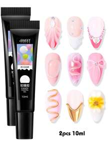 10ml 3D Nail Art Sculpting Gel 1/2 PCS DIY Designs No Wipe Clear Waterproof Sculpting Gel Waterproof Nail Art Design Gel For Intricate Carvings & Shapes - Clear - View 9