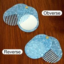 1支便携式醋酸纤维梳带镜子 - 可折叠旅行化妆镜和梳子二合一，优雅的粉彩色设计，防静电塑料梳齿，女士适用，小巧便携，方便外出造型，时尚美发工具，万圣节礼物，圣诞节礼物，梳子，发刷，发梳，边缘梳，梳发，梳子，梳子，梳子，梳子，梳子，梳子，梳子，梳子，梳子套装，梳子，木梳，梳子，梳子，后梳，发刷，边缘梳，梳发，梳子，梳子套装，梳子，梳子，迷你梳，梳子，美发产品，美发工具，美发用品，护发，卷发梳，理发师，理发配件，美发设备，旅行必备，旅行必备，发型，美发，发刷，后梳，造型梳，卷发梳，边缘梳，梳子，梳子头发、发梳套装、梳子、卷发梳、解结梳、女士发梳、头发、旅行、美发产品、美发工具、美发用品、理发师、理发师配件、理发店、美发设备 - 彩色 - 查看 6