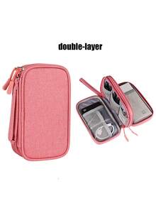 1pc Creative New Fashion Cute Minimalist Large Capacity Digital Storage Bag, Thickened Waterproof Shock-Resistant Electronic Accessories Organizer Bag, Multi-Functional Pouch, Makeup Bag, Coin Purse, Compact And Portable, Can Store Phone, Power Bank, Charger, External Hard Drive, USB, Cables, Earphones, And More, Suitable For Travel, Business Trip, Office, Meeting Room, Study Room, Library, Hiking, Vacation, Outdoor, Student Dorm Essential - Multicolor - View 18