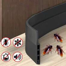 1m/Paquete Tira de sellado de puerta inferior con 3 orificios, tira de sellado autoadhesiva a prueba de polvo y a prueba de sonido contra el viento para puerta de dormitorio, decoración de habitación, decoración de pared, pegatinas de pared