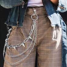 Pants Chain For Men Women Belt Biker Chains For Pants Jeans Rivet Goth Et Chains Hip Hop Pocket Chain Cool Jewelry Y2k Accories E Goth Belt Loop Chaines For Punk Pant Sier - as pic - View 5