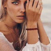 Natural Stone Crystal Beaded Bracelet Adjustable Handmade Jewelry - Exit - View 4