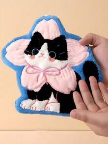 1pc Cat Petting-Style Thick Absorbent And Quick-Drying Cat Towel, Suitable For Kitchen And Bathroom - Multicolor - View 8
