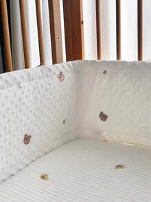 1pc Baby Crib Bumper Soft Plush Guard Rail, Padded Protective Cover For Newborn, Animal Pattern, 60cm/120cm/200cm Length - Star Bear - View 10