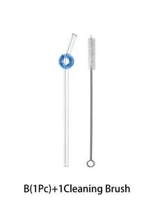 1 件/1 套可重复使用玻璃吸管，带有棕榈树/游泳圈/遮阳伞/太阳镜形状，夏季主题弯曲饮用吸管，适用于冷饮、奶茶、咖啡、果汁、冰沙、厨房、餐厅、鸡尾酒会、返校、送给女朋友/男朋友、父母、朋友的礼物、节日用品、万圣节、感恩节、圣诞节 - 風格1 - 查看 13