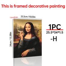 Art Decor Modern Mona Lisa Canvas Print, Fashion Theme Retro Portrait Wall Art, Frameless Ink Artwork, Indoor Hanging Decor Poster For Living Room, Bedroom, Home Office - Basquiat-Inspired Watercolor Design Gifts Birthday Graduation