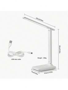 1pc White Light 3-Level Adjustable LED Foldable Desk Lamp, Eye-Caring Study/Reading Lamp For Writing, Suitable For Bedroom, Living Room, Study, Desk, Office - White - View 5