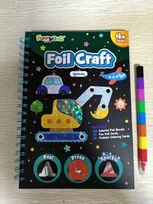 1 Set di quaderni per disegno e pittura con foglio di lamina dorata, materiale per viaggi, regalo per bambini