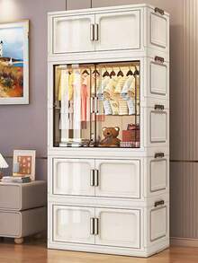 5/4/3/2/1 couche Armoire pliante sans installation, Armoire de rangement renforcée, Armoire à vêtements pour la maison, la chambre, bébé/enfants - Multicolore - Voir 4