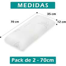VOGRAC Viscoelastic Pillow With A 100% Viscoelastic Core, Aloe Vera Fabric, Anti-Mite, Anti-Bacterial, Thermoregulating, And Ergonomic. Relieves Cervical Pressure. - White - View 4