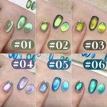 10ML/PCS 夏季美甲竹星海磁铁猫眼凝胶指甲油热销绿色玻璃珠月光猫眼凝胶指甲油适用于指甲和脚趾甲蓝紫色指甲万圣节指甲紫外线美甲沙龙特殊用途美甲用品返校美甲法式指甲