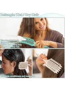 Lược định hình tóc xoăn, Lược chải tóc xoăn, Lược tạo kiểu tóc xoăn, Dùng để chải và định hình tóc xoăn cho nam và nữ để giảm kéo - Nhiều màu - Xem 8