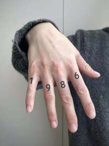 1pc Washable Temporary Botanical Tattoo, 7-14 Days, Revolutionary Technology, Semi-Permanent Tattoo, Realistic Tattoo, Numerical, Emotional Tattoo, Temporary Tattoo, Waterproof, Authentic Tattoo Appearance, Niche Design Tattoo, Juice Tattoo