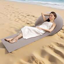 1pc Portable Inflatable Beach Mat - Durable PVC, Foldable & Portable, All-Season Use, Hand Wash Only, Ideal For Beach Parties, Poolside Lounging & Outdoor Activities, Modern Beach Mat, BeachParties & Outdoor Activities, All-Season UseMachine Washable,Beach Party EssentialsModern Beach Mat Durable Fabric,Beach Accessories, Beach AccessoriesPoolside Relaxation,Fashionable SunbathingEasycarry Handle.