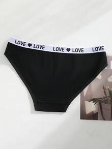 3 piezas de bragas, pantis y calzones para mujer con elástico alto, ropa interior con estampado de letras LOVE, cinturón, lencería de cintura baja, cómoda, ropa interior deportiva