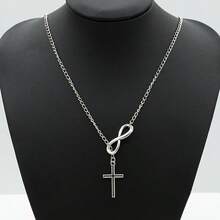 8-Letter Cross Simple Necklace - Fashionable Good Luck 8-Letter Necklace, Suitable For Men And Women's Fashion Temperament, Elegant, Advanced, Simple And Versatile