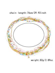 6 款波西米亚度假风格贝壳、米珠、腰链、沙滩海星、身体首饰链，女士