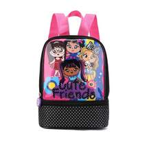 School Kit Backpack Trolley + Water Bottle + Pencil Case Boy Girl Children Poly 600 Princess Unicorn Doll Blocks Ominiverse - Black - View 2