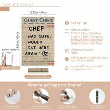 1pc Unframed Guest Check Fa Wall Art, Chef Is Lovely Would Eat Here Again, This Must Be The Place, Guest Check, Red Chef Art Prints, Posters Guest Check, Canvas Wall Decor For Living Room, Bedroom Posters,Wall Art,Room Decoration Stuff,Modern,Quotes(Optional Frame)