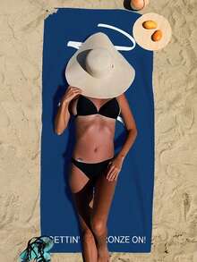 Toalla de playa personalizada con nombre, unicolor simple, secado rápido, toalla de natación personalizada resistente a la arena, accesorio de viaje para piscina y ropa de playa, vacaciones de verano - Toalla de playa sencilla de color sólido - Ver 5