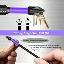 Hochharte PH2 stark magnetische Schraubendrehereinsätze, schlagfeste rutschfeste schockresistente Bohreinsätze, mit Schraubendreherkopf, Superstarke magnetische Bohrschraubendrehereinsätze, Schwerlast-Magnetbohrbitset