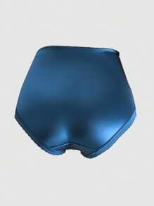 5pcs/Pack Women's Satin Lace Sexy Sheer Mesh Bow Decor Elastic Waist Bikini Panties