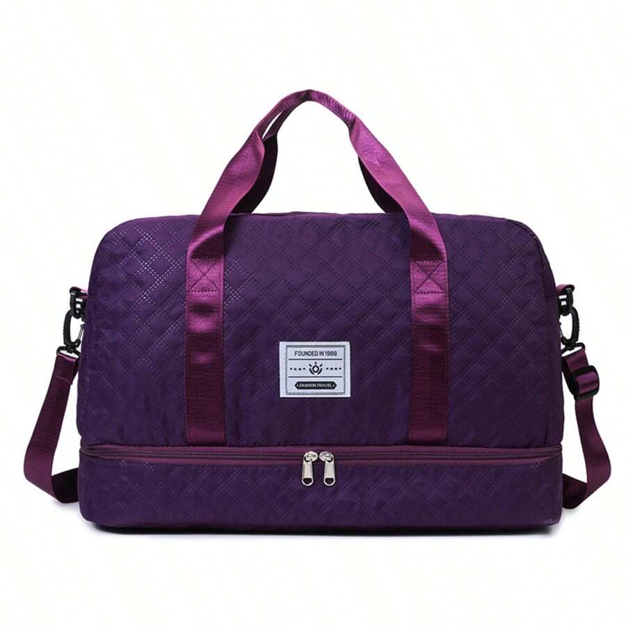「Multi-Functional Crossbody Gym Bag - Dry-Wet Separation, Large Capacity For Travel, Workout & Business Trips - Waterproof Sports Duffle Backpack」 - Purple - View 1