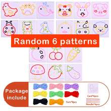 蒙特梭利无纺布穿绳玩具，适合初学者儿童，包含缝纫工艺套装、精细动作技能训练板、感官教育学前玩具，也是送给男孩女孩的绝佳生日礼物。 - 不織手縫 - 查看 11