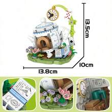 Diversos modelos de vilas criativas DIY, incluindo Reino dos Elfos, Vila na Floresta, Cabana de Palha em Vila na Montanha, Torre de Sino Urbana, Adequado para Dia dos Namorados, Halloween, Natal