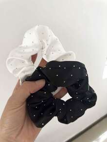 2pcs/3pcs/4pcs/5pcs Women Elegant Rhinestone Spiral Hair Scrunchies, Ponytail Holders, Suitable For Daily Hairstyle Decoration, Satin Simple Elegant Fashion Hair Ties, Bohemian Style Hairbands Head Accessories Elastic Band - Multicolor - View 11