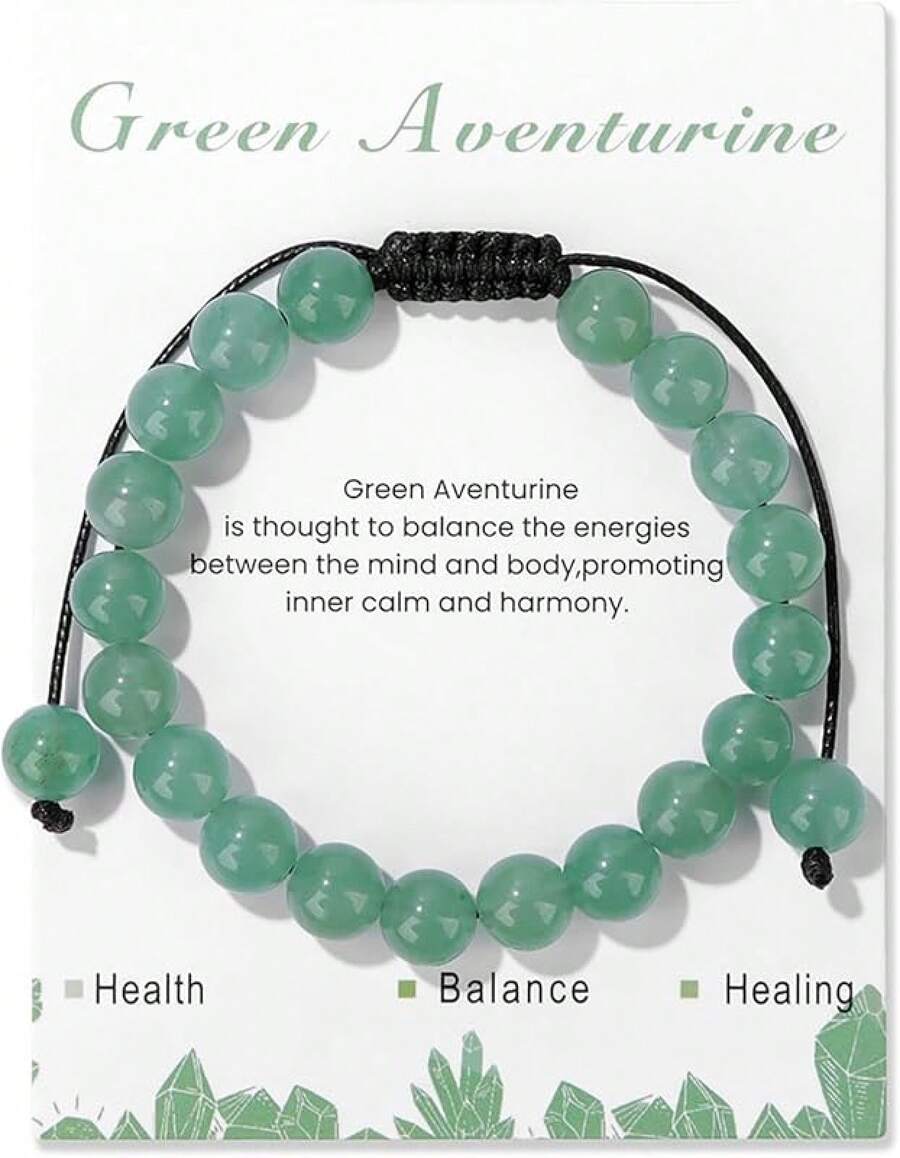 Natural Stone Crystal Beaded Bracelet Adjustable Handmade Jewelry - Exit - View 1