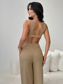 Women Two-Piece Outfits - 摩卡棕 - 查看 5