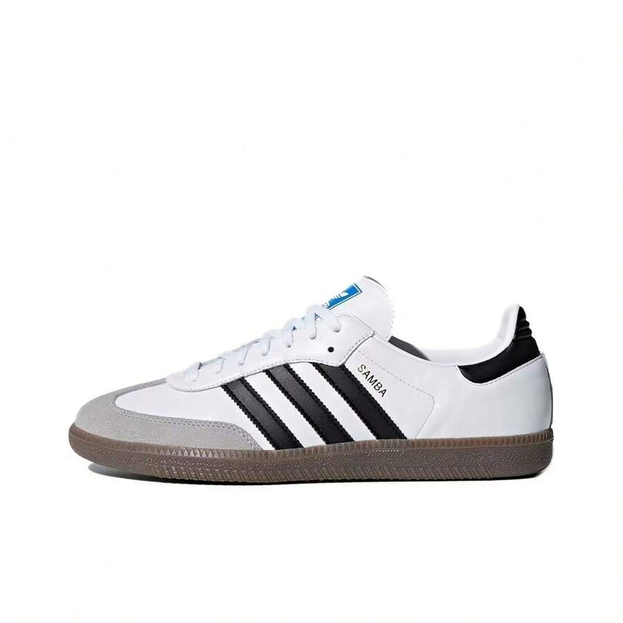 Adidas Giày trượt ván cổ thấp Originals Samba OG, Mặt trên mềm mại, Thoải mái, Unisex, Đen/Trắng/Xám - trắng - Xem 1
