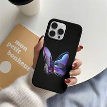 Funda para teléfono 1 pieza de silicona colorida cobertura completa antideslizante color beige claro funda para teléfono 16 Pro/15/14/13/12/11 - Negro - Ver 5