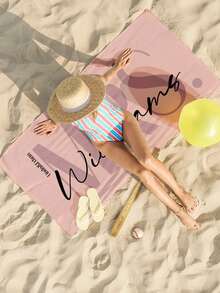 1 pieza Toalla de playa personalizada para parejas - Súper suave, de secado rápido, toalla de natación personalizada, adecuada para piscinas, viajes, yoga, campamento y ejercicio - Regalo perfecto para parejas - Artículo de decoración de playa de moda, un accesorio de playa y viaje suave y cómodo. - Toalla de playa para parejas - Ver 6
