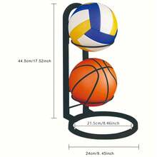 1 Stück 2/5 stöckiges Innen- und Außen Sportball Ausstellungsregal, für Fußball, Volleyball und Basketball, Aufbewahrungsorganizer Regal für Wohnzimmer, Garage, Schlafzimmer, Basketballhalter - Verschiedenfarbig - Übersicht 11