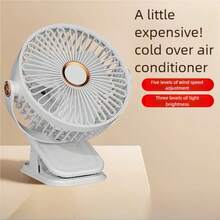 360° Rotating Quiet Fan With Night Light, USB Rechargeable Portable Mini Desk Fan For Student Dorm, Office, Outdoor, 300mAh - Multicolor - View 7
