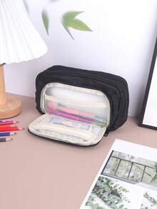 1 hộp đựng bút chì nhiều màu ba lớp, hộp đựng bút chì cầm tay di động cho học sinh và người lớn - Quà tặng hoàn hảo cho trường học và văn phòng khi trở lại trường, túi đựng bút chì, cặp học sinh - Nhiều màu - Xem 3