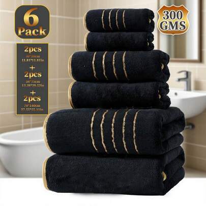 6pcs Coral Fleece Solid Color Towel Set, Bathroom Set, Super Soft Absorbent Non-Shedding (Lightweight & Thin) Quick-Dry Hand Towel, Bath Towel, Face Towel, Ultra-Fine Fiber Bath Towel, Outdoor Pool Towel, Bathroom Decor For Men & Women, Bath Towel 70*140cm, Face Towel 34*75cm, Square Towel 30*30cm (The Towel Will Become Thinner After Compression, And Needs To Be Shaken To Restore Its Fluffiness)