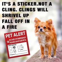 Emergency Pet Alert Stickers, UV & Waterproof, Dogs Rescue Signs For Fire & Emergencies - High Visibility, Easy-To-Apply; Pet Supplies, Must-Have For Pet Owners