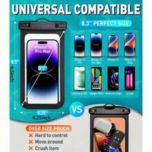 2 Waterproof Phone Pockets, Suitable For IPhone 16, 15, 14, 13, 12, 11 Pro Max And Models Under 7 Inches - màu đen - Xem 2