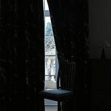 1pc Black Blackout Curtain, Khaki Full Blackout Curtain, Spring Spun-Dyed Full Blackout Black-Film Curtain For Power Outage, 84" Long Blackout Curtains For Bedroom, Also Suitable For Living Room - Khaki - View 7