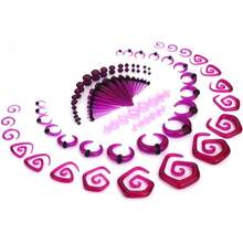 Milacolato 86Pcs Ear Stretching Kit Acrylic Tapers And Plugs Spiral Tapers Silicone Tunnels Ear Gauges Expander Set Ear Stretching Starter 14G-00G Body Piercing Jewelry Set - Nhiều màu - Xem 9