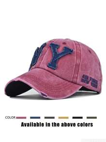 1 pieza Gorra de béisbol desgastada de NY, visera ajustable para exteriores para primavera y otoño, viajes, playa, estilo Y2K para jóvenes