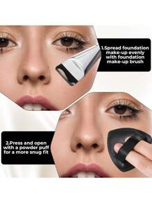 Traceless Flat-Head Foundation Brush, Ultra-Thin Foundation 4-In-1 Liquid Foundation Artifact Powder Puff, Professional Multi-Purpose Eyebrow Brush With 3D Effect, 1 Large Makeup Powder Puff + 2 Smooth Foundation Brushes + 1 Large Palette, Straight-Shaped Foundation Brush, Mask Brush, Flat-Head Liquid Foundation Brush, Thin, Traceless And Powder-Free Makeup Brush, 1/2/3/4-Piece Makeup Brush Set