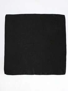 1 pièce Foulard carré en soie de couleur unie casual pour hommes, convient pour les rendez-vous, les voyages, les vacances, les tenues décontractées