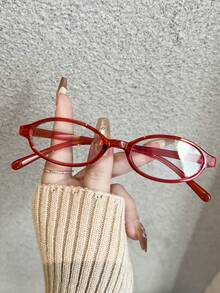 1 chiếc gọng kính hình bầu dục thời trang thanh lịch dành cho phụ nữ, nhẹ và di động, thể hiện phong cách độc đáo - Trong sáng - Xem 7