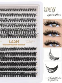 240 簇 30D+60D 豪华混合睫毛书 - 0.07 毫米厚度，D 形卷曲，8 毫米+10 毫米+12 毫米+14 毫米+16 毫米长度，天然俄罗斯睫毛，可重复使用和超薄肩带，打造惊艳外观，适合在各种场合佩戴，女友礼物