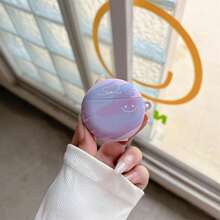 Vỏ hộp đựng tai nghe Apple Gradient Graffiti Ink Painting Freebuds6i/5i/4i, Phù hợp với FreeClip 3/4/5, Vỏ bảo vệ silicon tối giản Freebuds5, Vỏ chống rơi SE2 - Màu tím - Xem 6