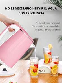 [SE BELLA] Hervidor eléctrico/tetera electrica,jarra electrica hervir agua, 2.3L de gran capacidad, apagado automático inteligente cuando el agua hierve, hervidor de acero inoxidable incorporado, protección exterior engrosada, el tacto no se escaldará, doble aislamiento, adecuado para sala de estar, cocina, uso de oficina - Azul - Ver 3